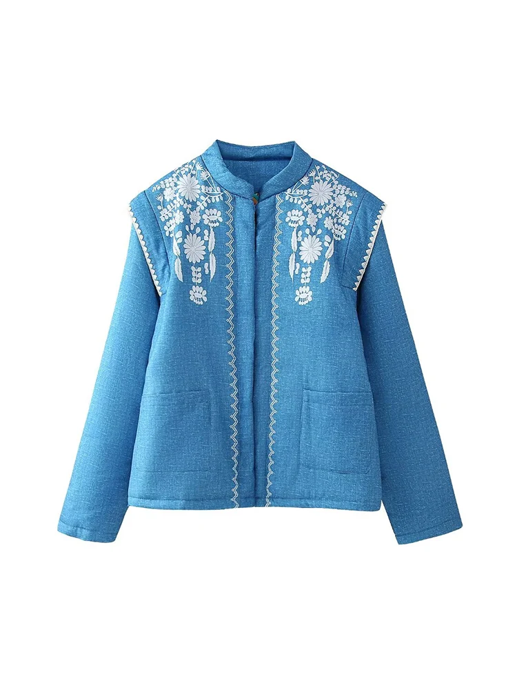 

Новая женская мода в европейском стиле, универсальное, элегантное, повседневное джинсовое хлопковое пальто с длинными рукавами и принтом.