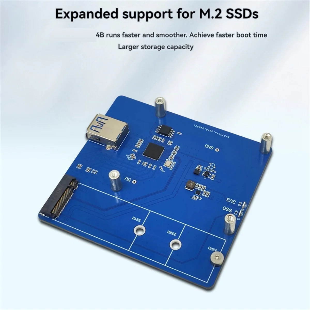 Módulo de placa de expansão para Raspberry Pi 4B M.2 PCIE SSD Módulo de placa de expansão portátil
