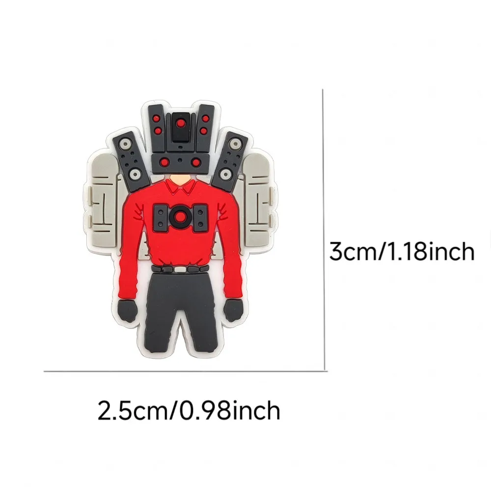 20pcs Hot Toys Cartoon Toilet Man Vs Monitoring Male PVC Shoe Accessories DIY Creativity Detachable Shoe Accessories Gifts