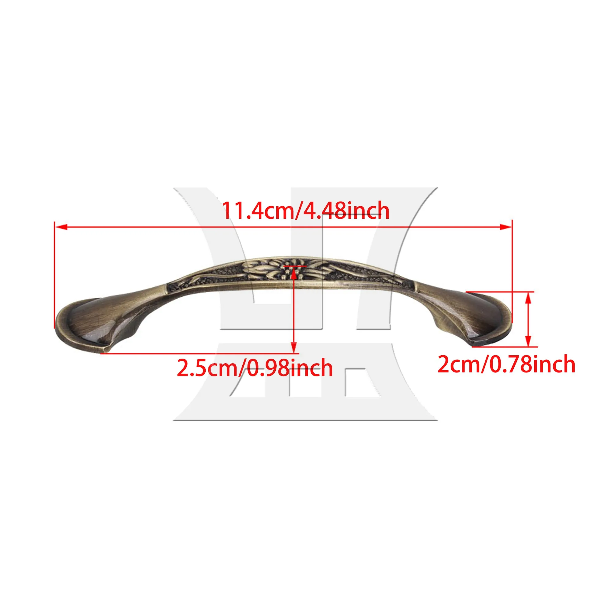 BQLZR 24 peças puxadores de gaveta de armário vintage puxa parte espaçamento de furos de 3,78 polegadas