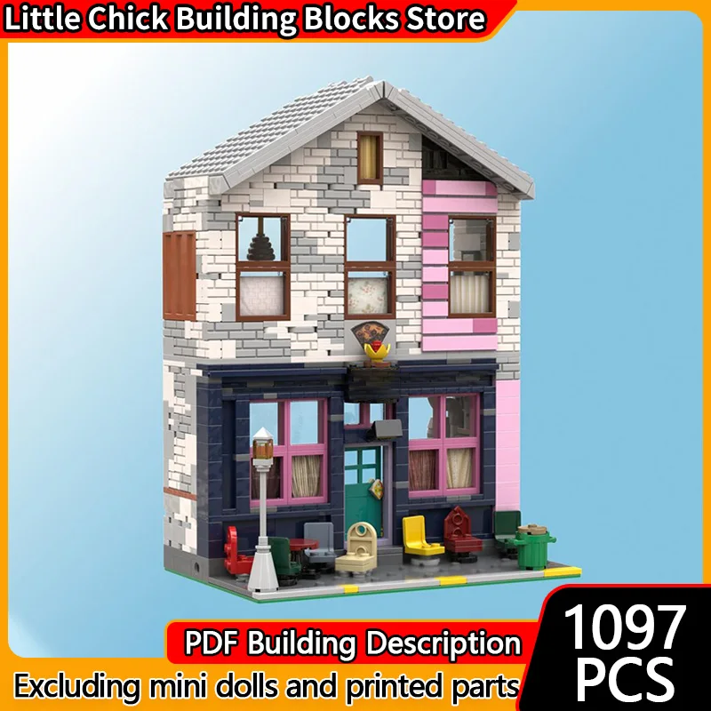 

Popular Movie Model MOC Building Bricks Movie Scene Pizza Shop Modular Technology Children Holiday Gifts Assemble Toys Suit