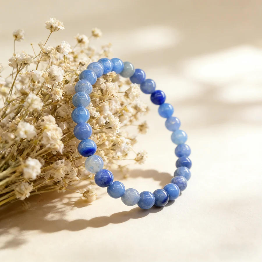 6mm Natural Blue Aventurine Bracelet Women Men Jewelry Positive Energy Protection Gemstone Jewelry Accessories Ocean Series