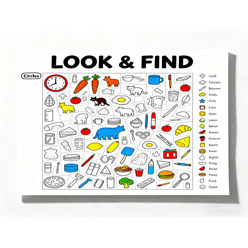كتاب رسم مكون من 32 صفحة، ابحث عن الشكل/اللون، مصنف للأطفال، كتب تلوين، دفاتر كتابة، مستلزمات مدرسية مكتبية