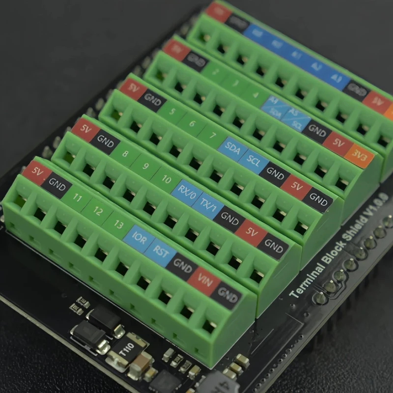 Picture 5: Screw Terminal Expansion Shield for Arduino with 7-24V Wide Voltage Input 26-16AWG Stable Connection DIN Rail