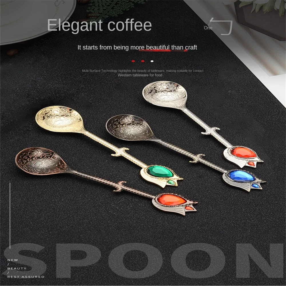 1/3/5PCS Vintage  Dessert Spoon Wear-resistant Curved Handle Design Durable Retro Style Household Accessories Kitchen Tableware