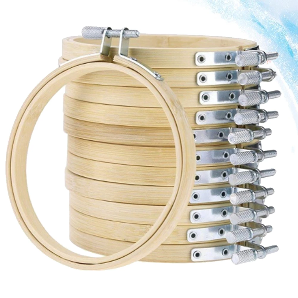 

12 Pcs Material for Sewing Arts and Crafts Kits DIY Embroidery Circle Bamboo Ring