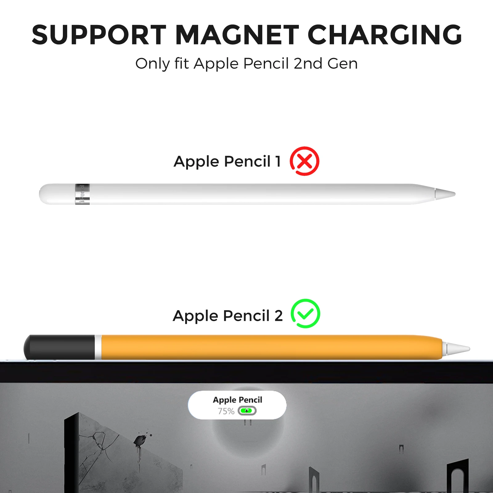 Estojo stylus para apple pencil pro 2 gen, capa protetora ultrafina de silicone macio para ipad pencil 2a geração