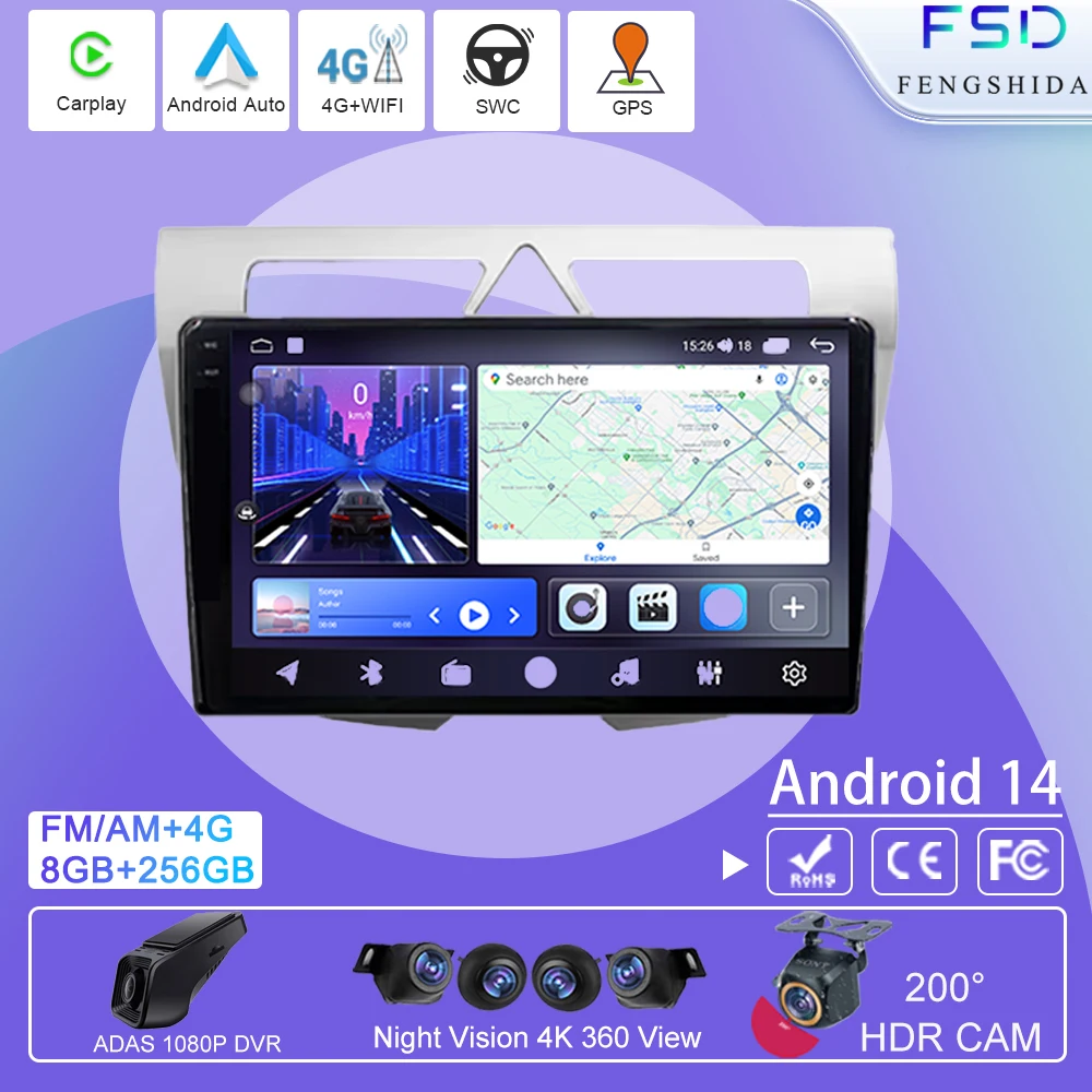 

Car Android Auto For Kia Morning Picanto 2007 - 2010 radio Carplay GPS Navigation Multimedia Stereo Player 5G WIFI NO 2din DVD