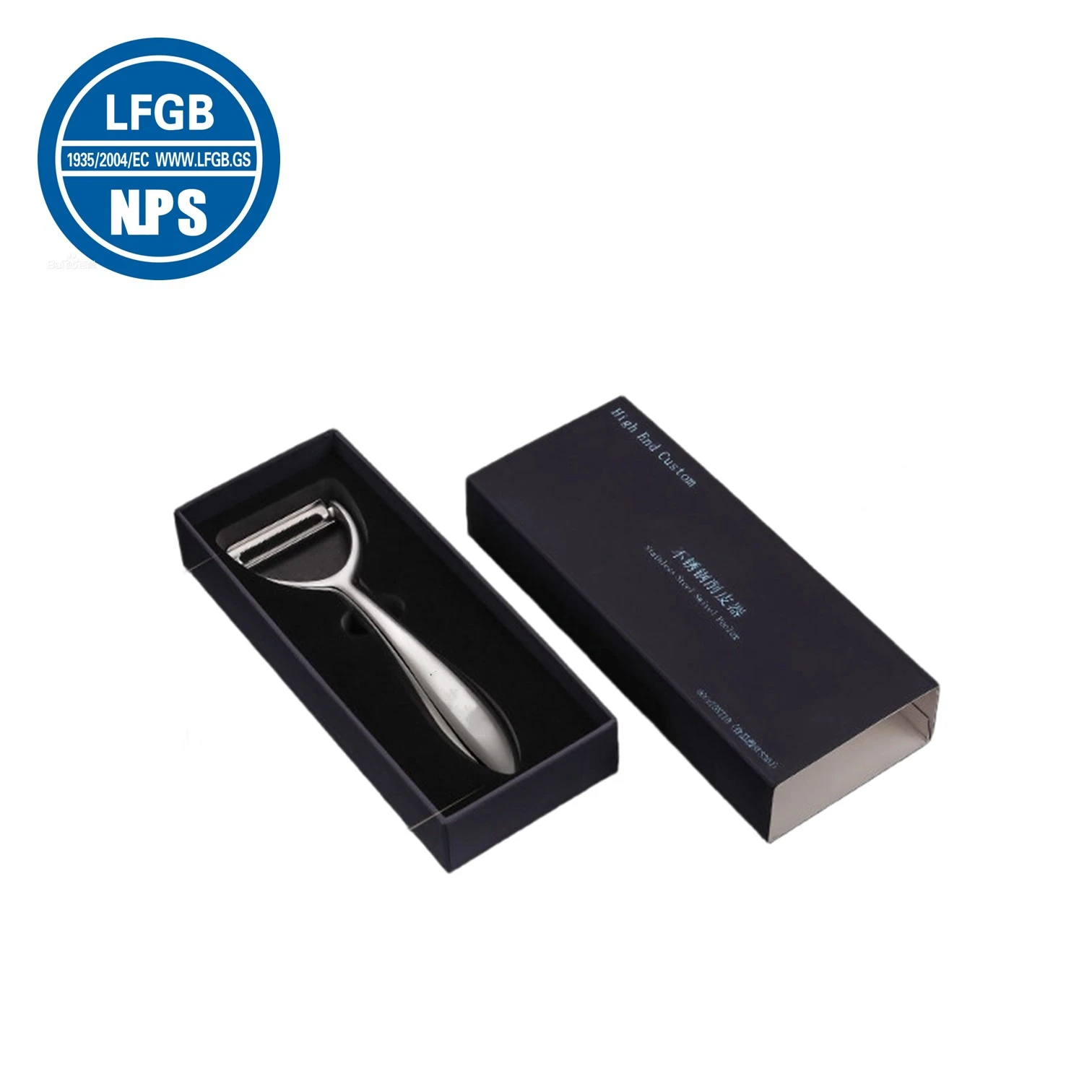 LFGB Certificated 420 Stainless Steel Peeler with Ultra Sharp Blade Fruit Vegetable Paring Knife with Original Ergonomic Handle