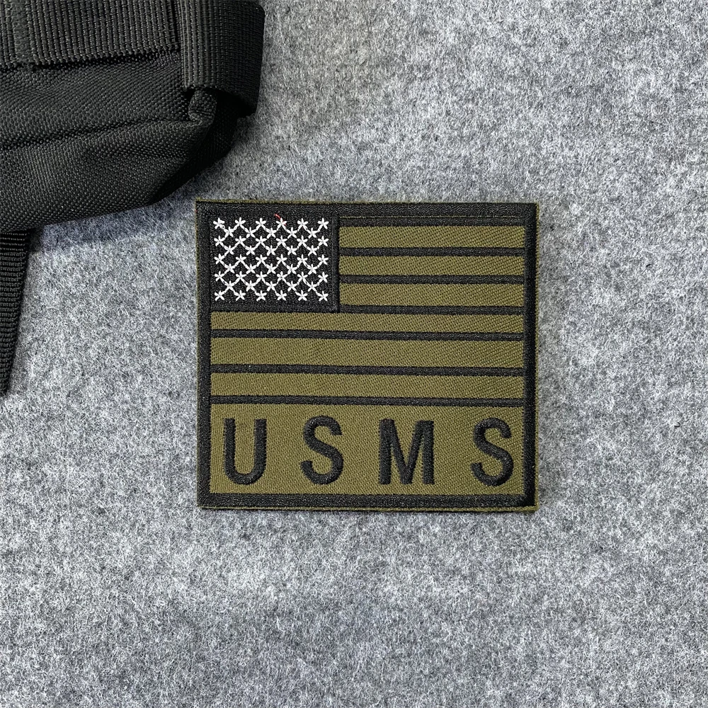 US MARSHAL Hostage فريق الإنقاذ شارة بقع شريف سترة هوك وحلقة شارة كبيرة التطريز كوس النمذجة الجيش الطيران المعنويات