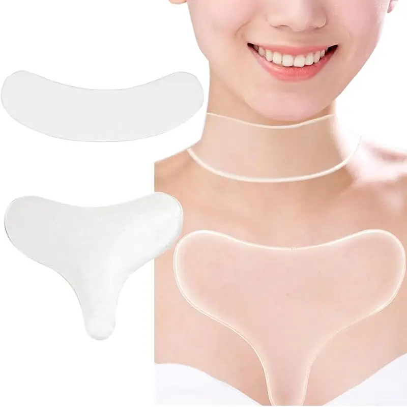 2pcs/set Anti Wrinkle Chest Neck Silicone Pad Reusable Washable Patches Remover Treatment Anti Aging Tightening Smooth Skin Care