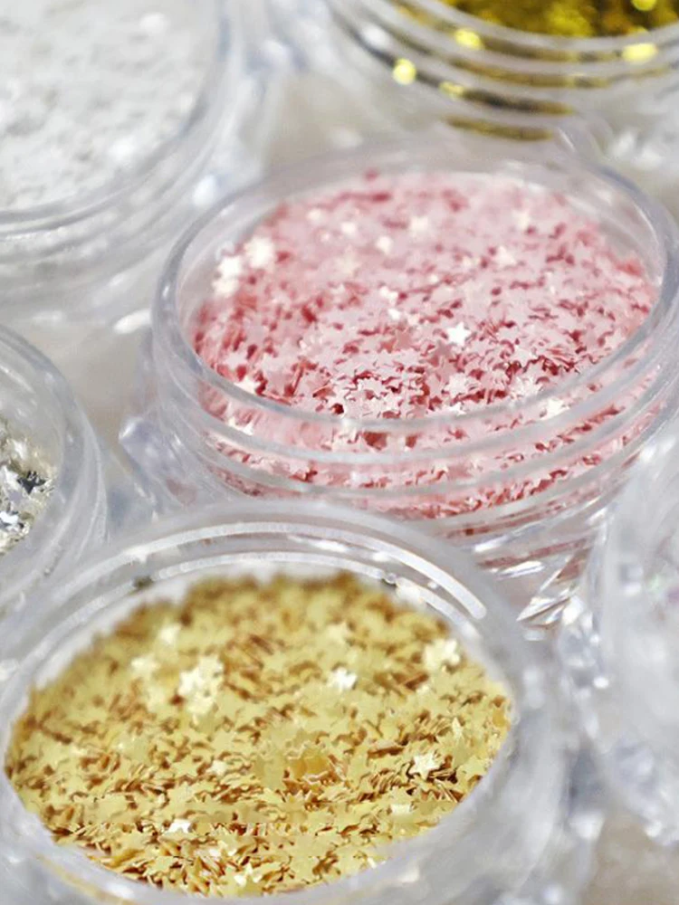 1 pot 1mm Mini étoile scintillante ongles paillettes scintillantes décoration des ongles Salon de manucure Design accessoires mignons bricolage Nail Art Design