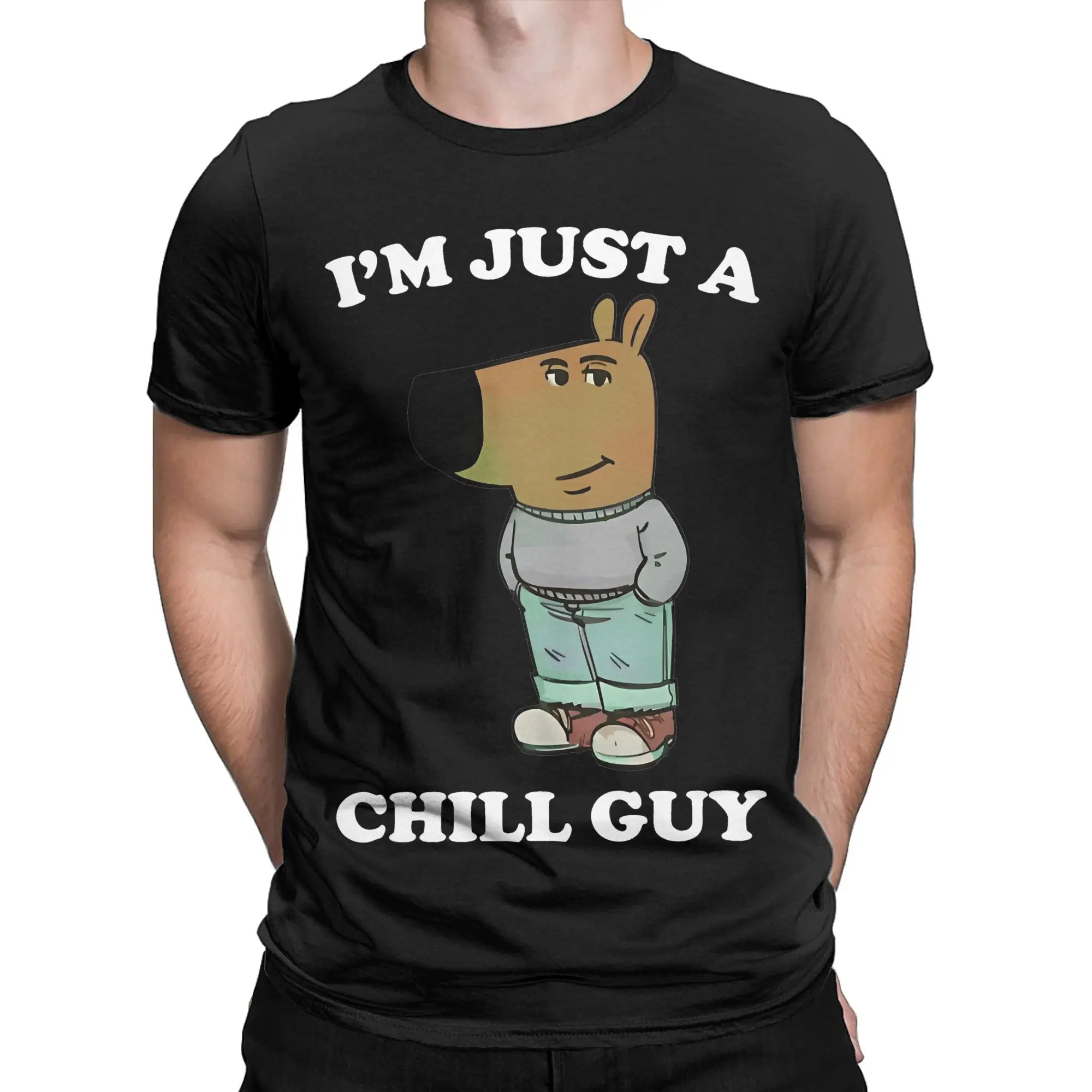 I'm Just A Chill Guy   Meme T-Shirt Unisex Cotton Tops Kawaii  Round Neck Short Sleeve