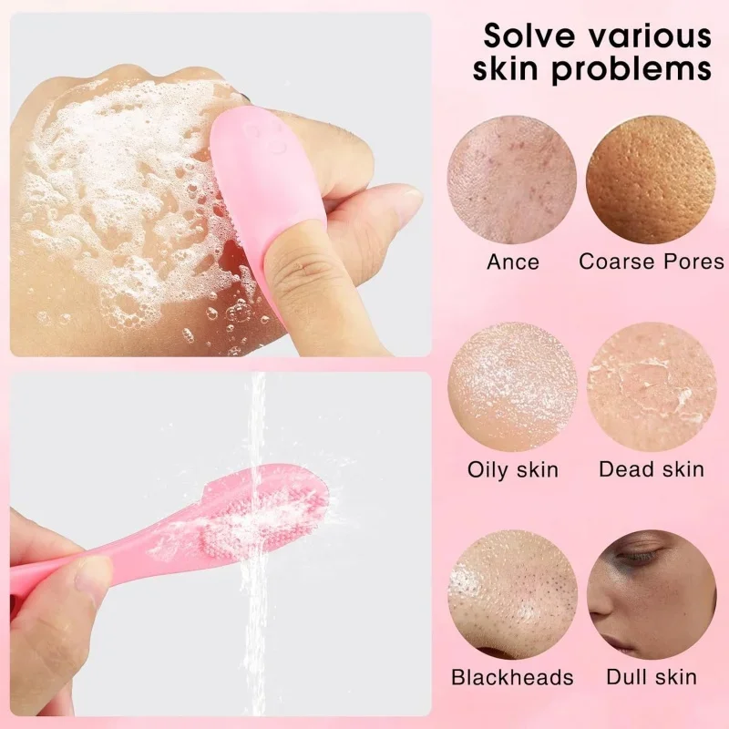 4/8 peças: lavador nasal portátil/escova facial/escova para o queixo/pente para animais de estimação/escova para limpeza dos dedos/escova de massagem/