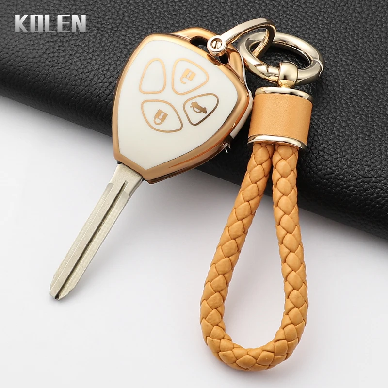 Fashion TPU Car Key Case Cover For Toyota Corolla Camry Reiz RAV4 Crown Avalon Venza Matrix Yaris 4Runner Blank Keychain Shell