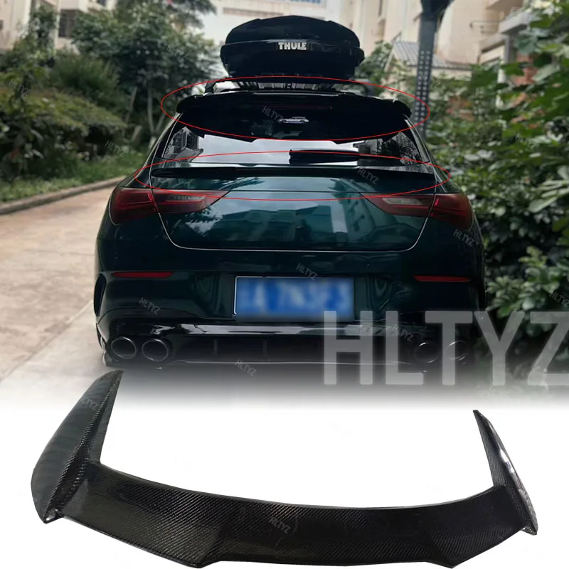 

For Mercedes Benz CLA200 CLA260 X118 C118 CLA45S hatchback rear roof glossy black/carbon fiber spoiler rear wing tuning body kit