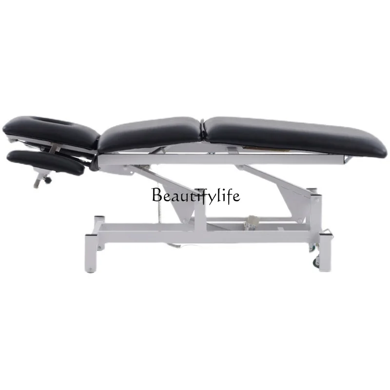 

Electric beauty massage bed High-end electric foot control lifting ear pattern embroidery massage bed