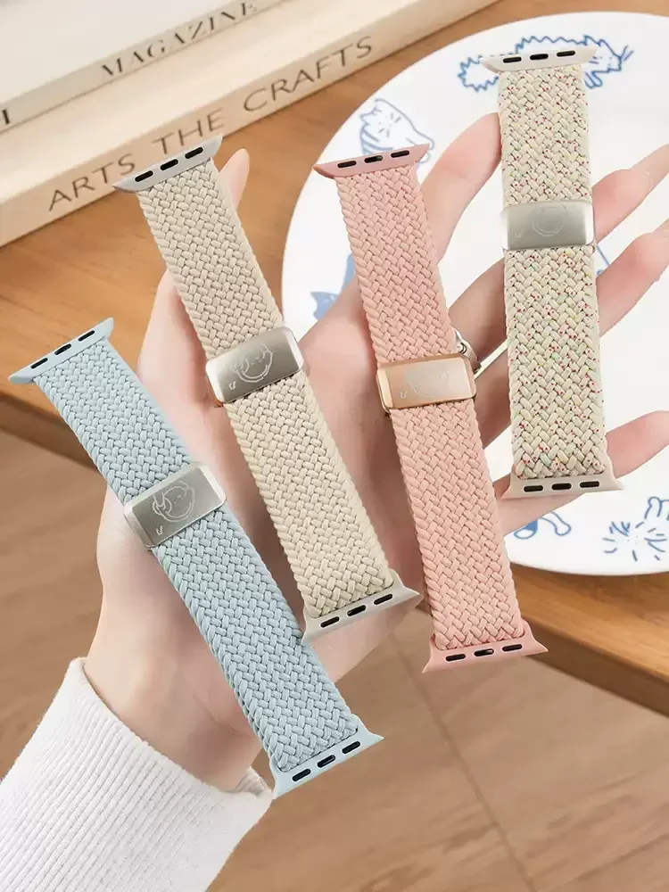 Nylon Band For Apple Watch Strap 44/46mm 45mm 42mm magnetic buckle Bracelet iWatch series se 12 11 10 7 5 6 8 9 Ultra 4 3 49mm
