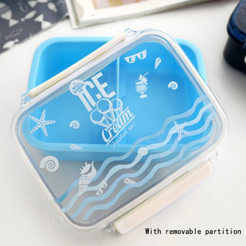 Bento Box da 600ml a strato singolo con distanziatore scatola da pranzo per microonde per bambini scatola da colazione per studenti carina Snack