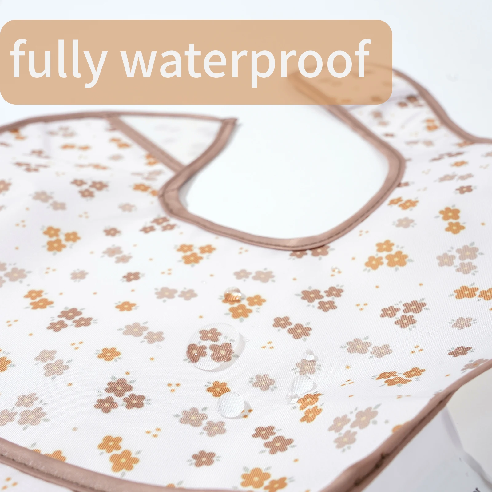 3 Pack Mess Proof Baby Bib with Reversible Pocket, Waterproof Led Weaning Baby Feeding Bibs with Food Catcher image 4