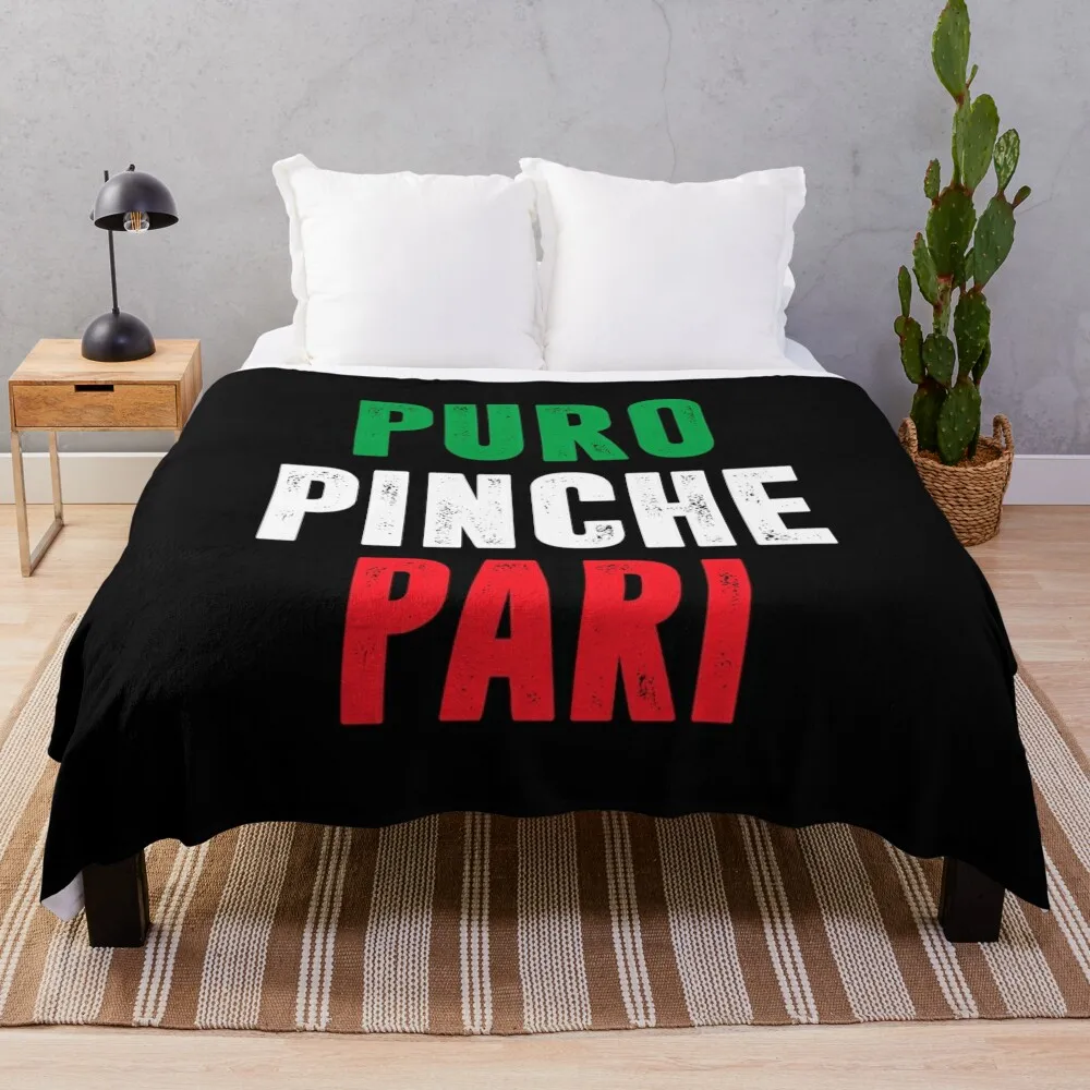 Puro Pinche Pari - Funny Mexican Throw Blanket Furrys Bed Beach Comforter Blankets