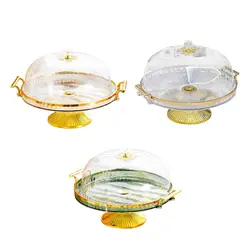 Footed Pastry Display Server Cupcake Candy Display Tray Round Cake Stand with Dome Lid for Candy Cheese Muffins Cupcake Cookies