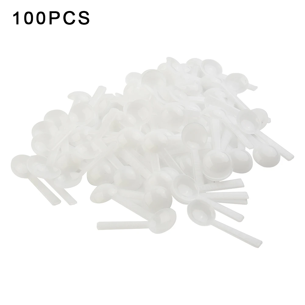 100Pcs/set 1g White Plastic Food PP DIY Baking Supplies Measuring Spoon Gram Scoop Food Baking Medicine Powder Kitchen Tools