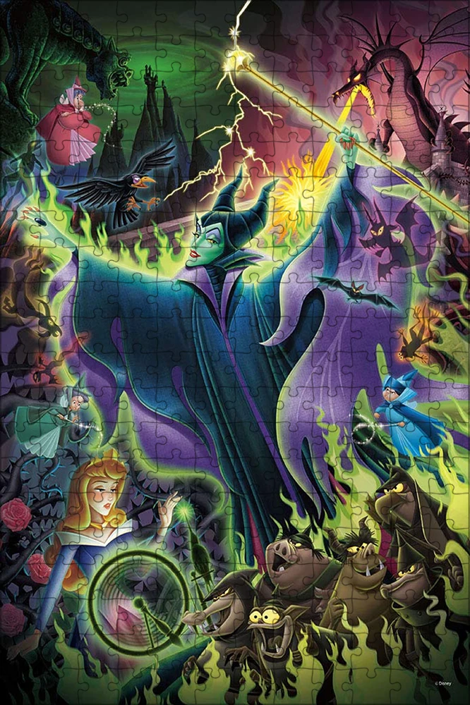 Disney Villains 300/500/1000 Pieces Wooden Puzzles Maleficent Devil Witch Villain Bat Jigsaw Puzzle Diy Adult Decompression Toy