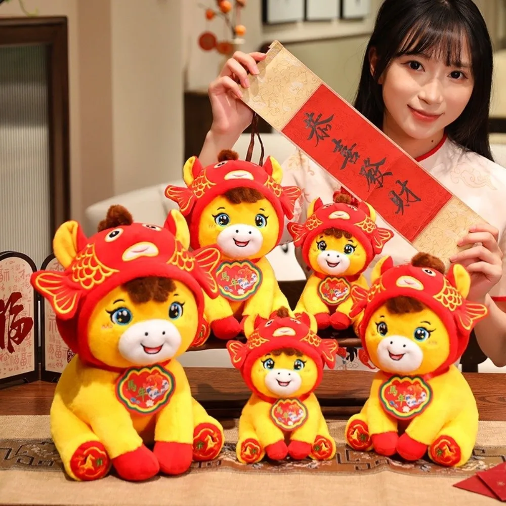 الكرتون محظوظ الحصان ألعاب من نسيج مخملي 2026 سنة الحصان لينة زودياك المهر دمية الميمون التقليدية المهر محشوة اللعب #2