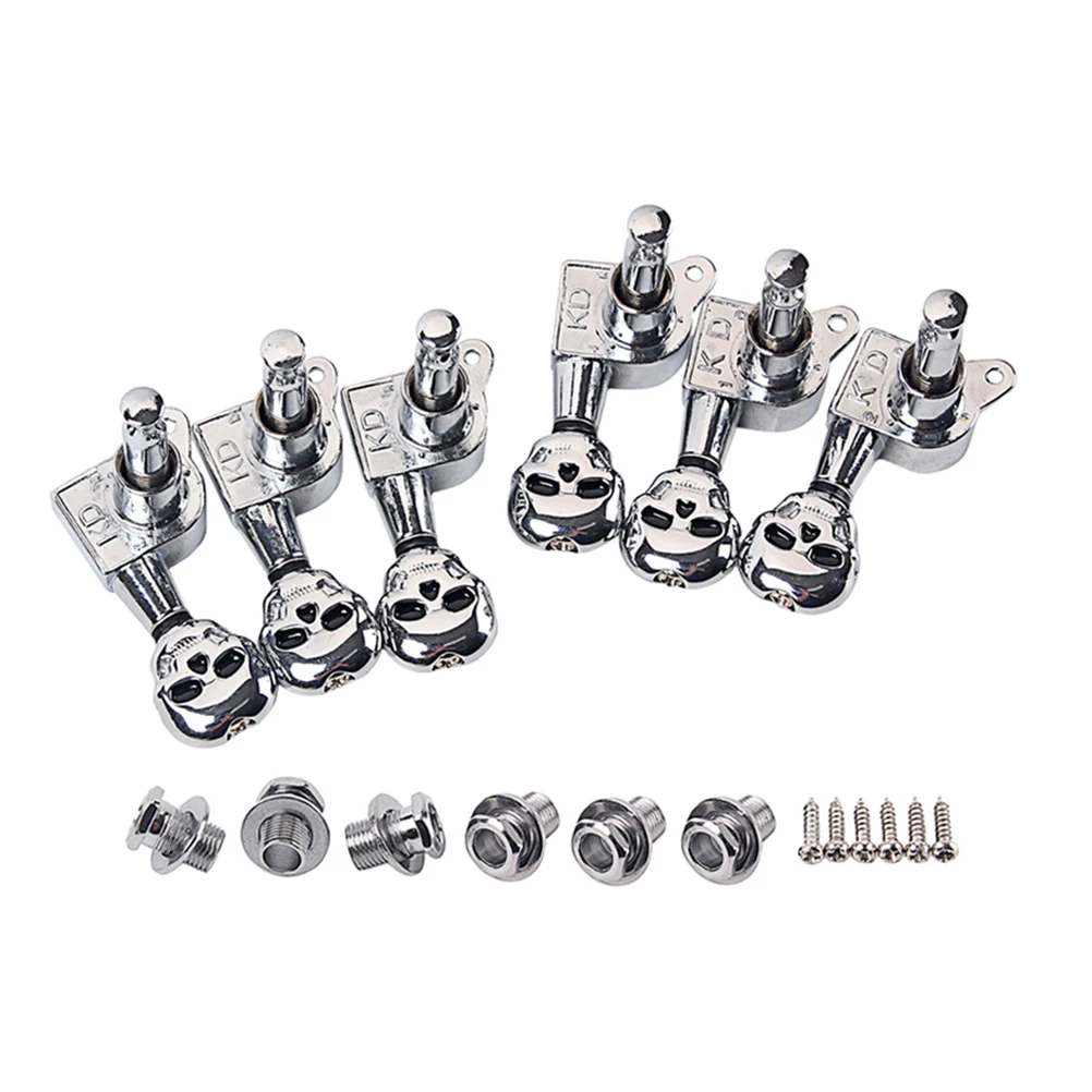 

Guitar Tuning Pegs Electric String Accurate Instruments Silver Durable Replacement Fix Improve Sound Guitar Parts