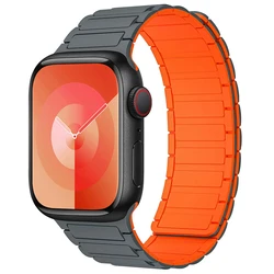Magnetic Loop for Apple Watch Bands 46mm 44mm 40mm 49mm 45mm 41mm 38mm Silicone Bracelet iWatch Series 10 9 8 7 Se ultra 2 strap