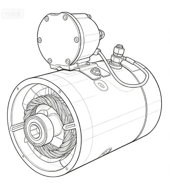Power Unit for MD12160 Electric Stacker, Hydraulic Motor & DC Pump Assembly, Compatible with MD24220 Models