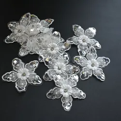 10pc/lot flower beaded Patches for clothes Sew on sequin embroidered parch badge Applique parches bordados para DIY carft