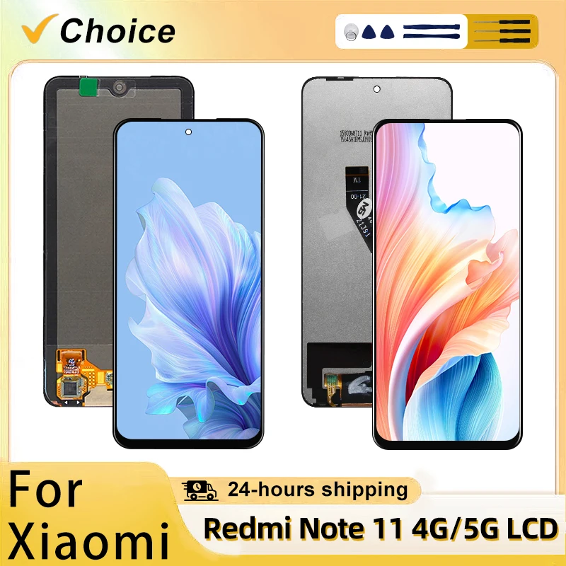 AMOLED For Redmi Note 11 5G LCD For 21091116AC Display For Global Redmi Note 11 4G Display 2201117TL Touch Screen  Replace Parts