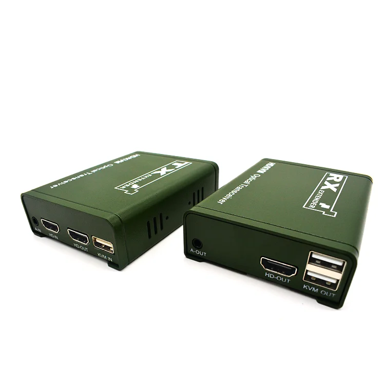 3Km HDMI Fiber KVM Extender over Single Mode SC Fiber Cable 1080P HDMI Optical USB Extender Transceiver Support Mouse Keyboard