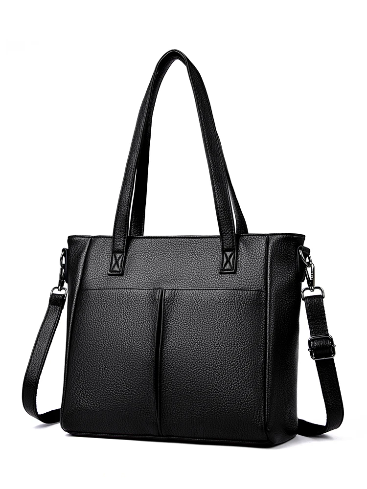 

Вместительная сумка-тоут из натуральной кожи, новинка 2025 года, модная простая женская сумка, мягкая кожаная сумка на одно плечо, сумка для мамы