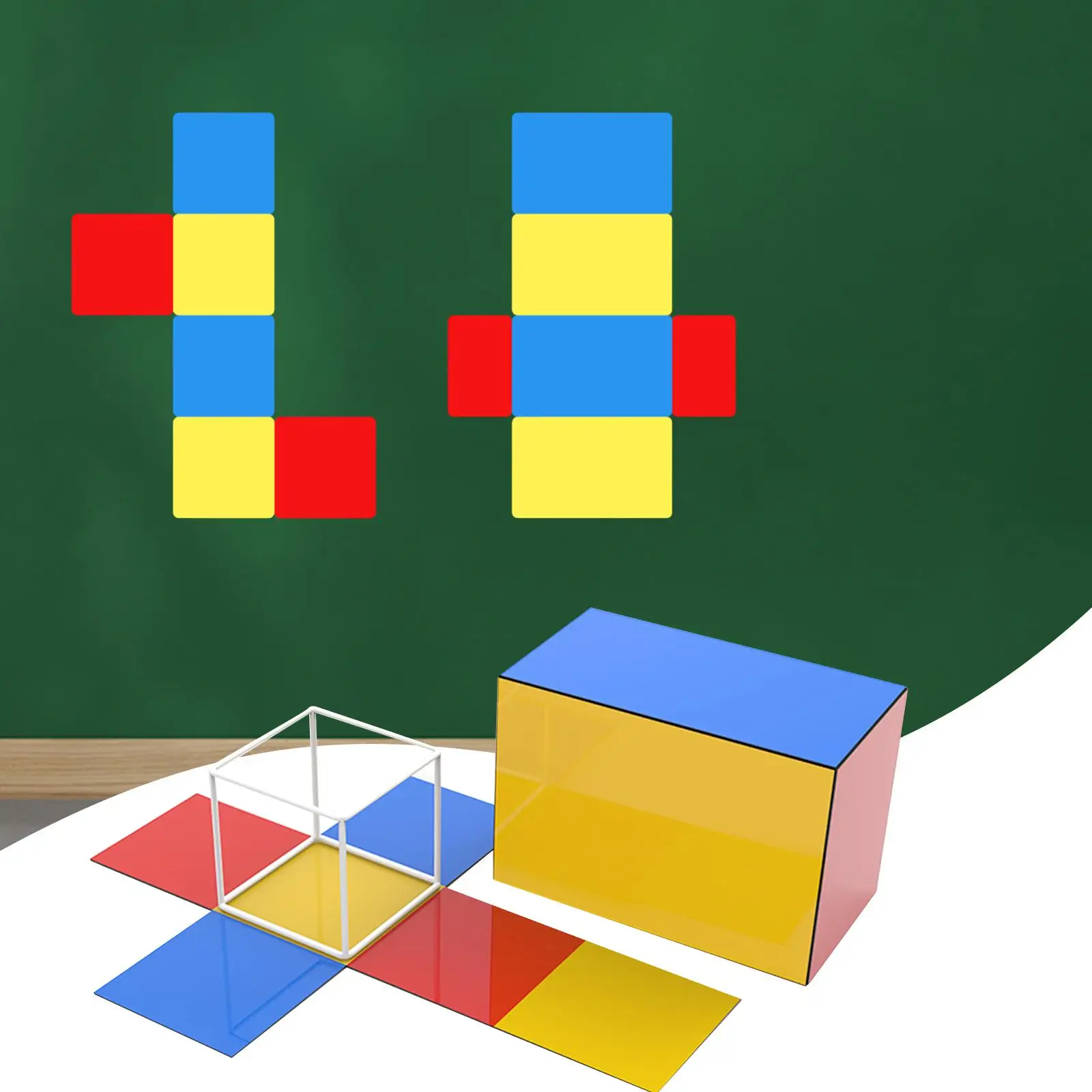 2Pcs 기하학적 모양 블록 홈 스쿨 활동을위한 수학 장난감 학습 장난감 학생 다시 학교 용품 초등 어린이