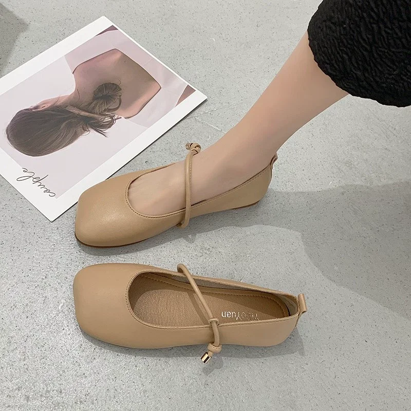 

JuneLove, новинка 2023 года, летние женские повседневные туфли на плоской подошве, удобные мягкие топсайдеры, лоферы, балетки с неглубоким круглым носком, балетки на плоской подошве