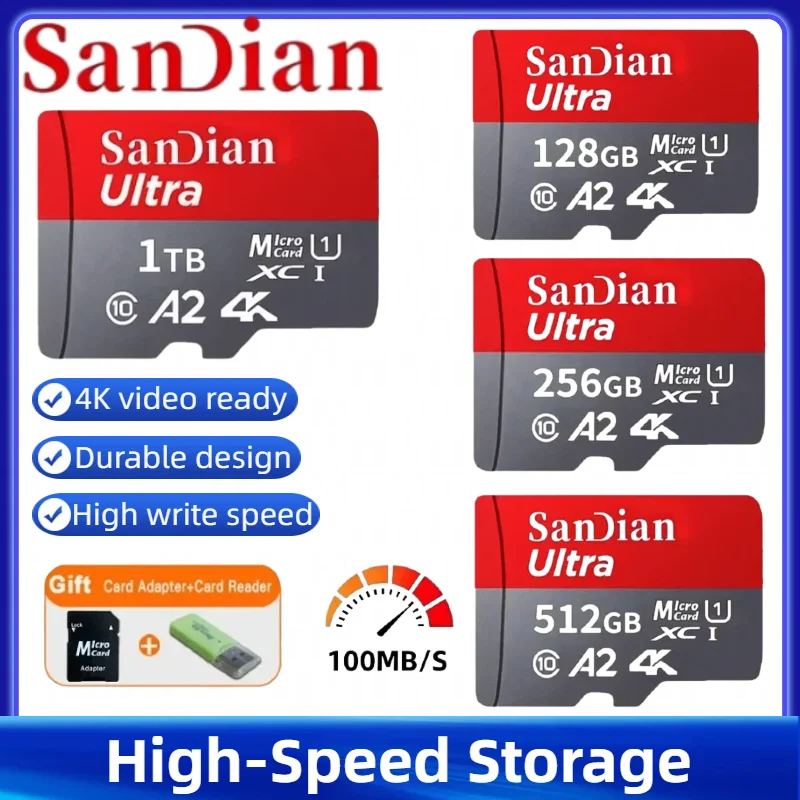 

Original Class 10 Micro TF SD Card 128GB 256GB High Speed Memory Card with Stable Performance for Phones and Digital Devices
