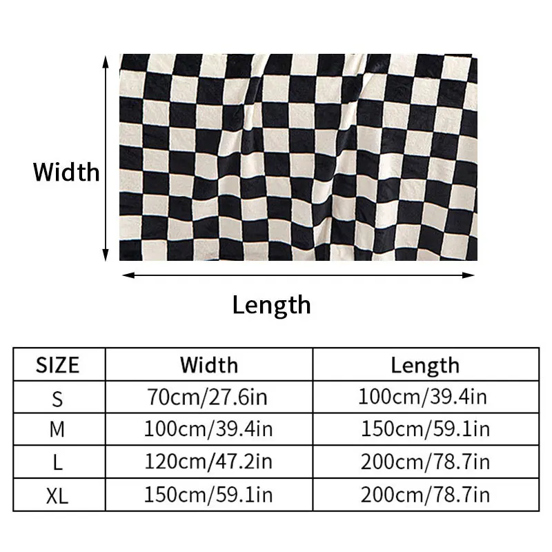 Checkerboard Sofa Blanket Double-layer Air Conditional Blanket Office Nap Shawl Spring Summer Flannel Throw Blanket Home Decor