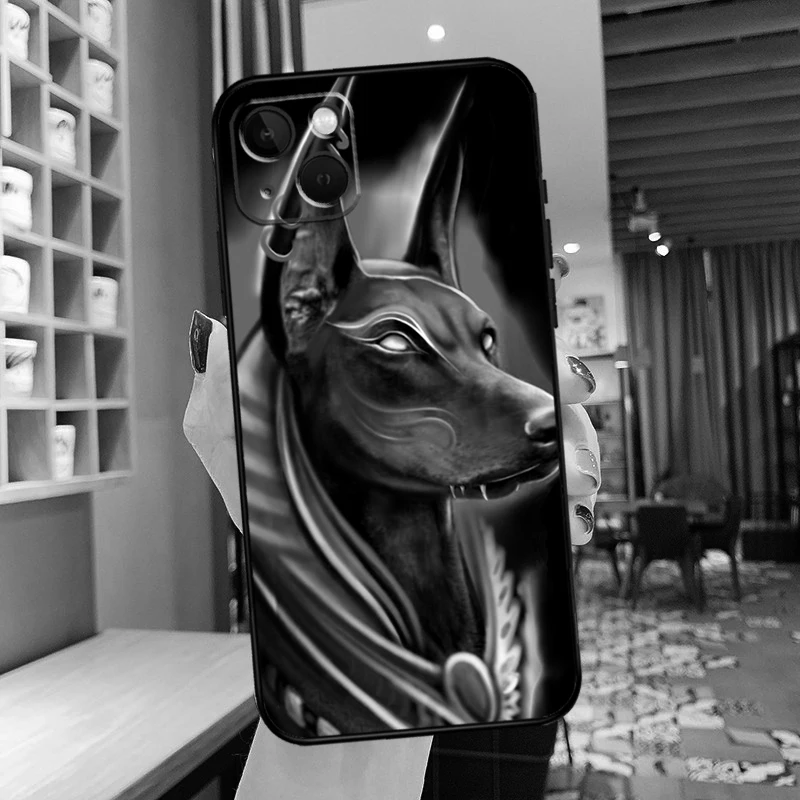 مصر نفرتيتي أنوبيس جراب هاتف آيفون 15 برو ماكس 14 13 12 11 16 برو ماكس ميني XR 15 16 زائد 16e غطاء كوكه