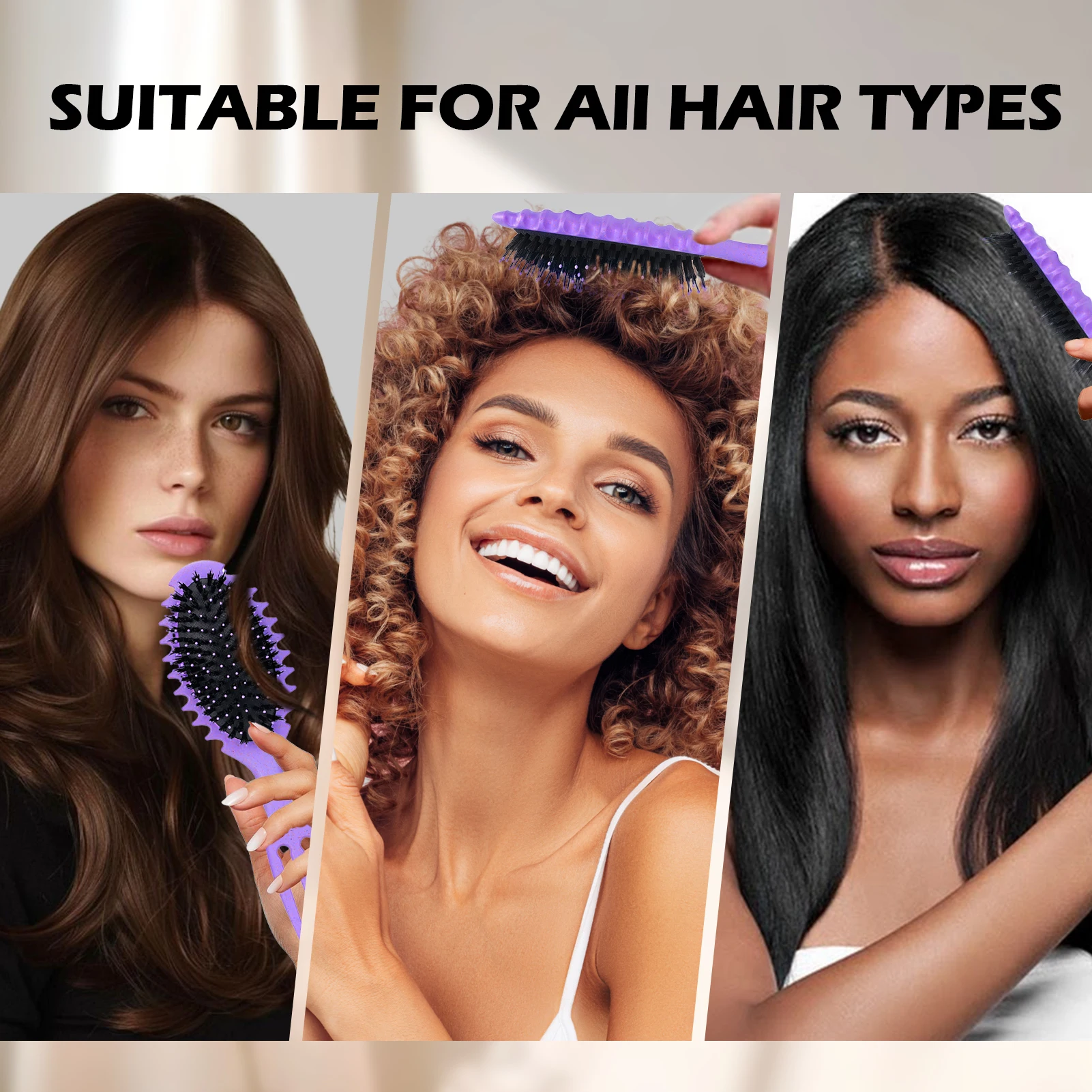 Curly Hair Styling Comb Multifunctional Multicolor Hairbrush Scalp Massage Defining Brush Anti-Static Smooth Tools for All Hair