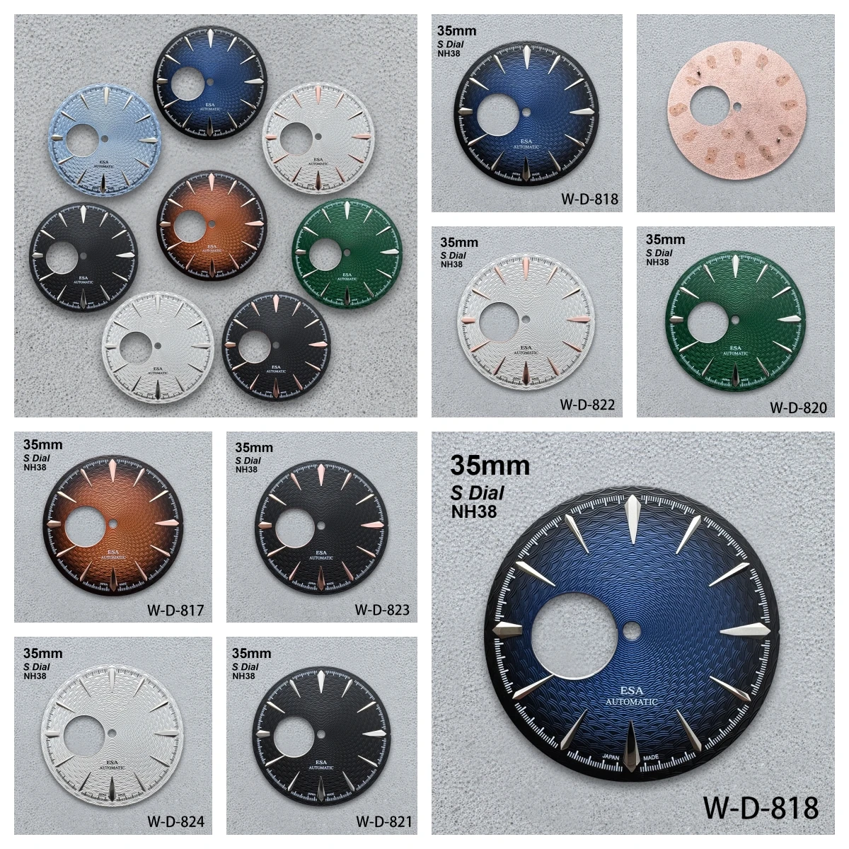 

35mm S Logo Cocktail Hollow Dial Fit NH38/NH35/NH36 Movement High-Quality Weave Dial Watch Modification Accessories