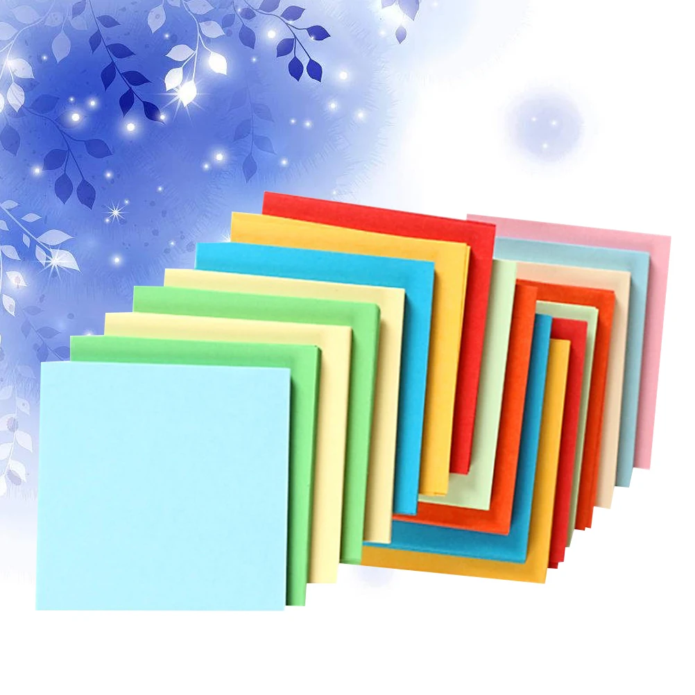 

500pcs Colored Origami Construction Hand Folding Sheets for DIY Party School Projects Colored Paper Craft Decoration