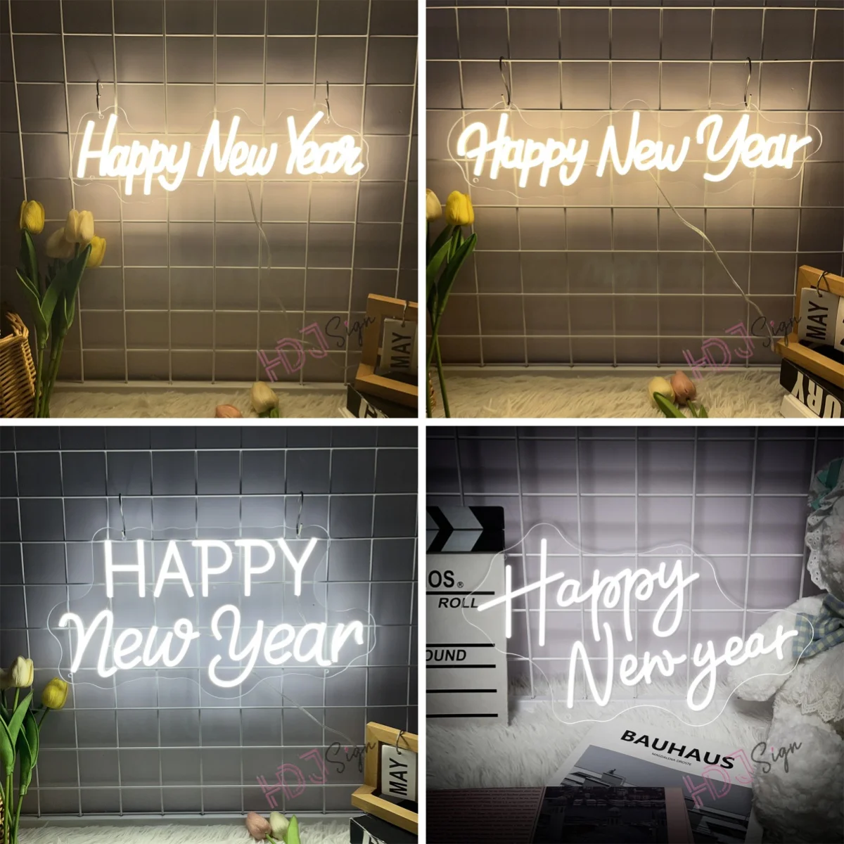 Happy New Year Neon Lights New Year Decoration 2025 Party Home Decoration Bedroom Festive  Neon Led Sign Wall Decor Wedding