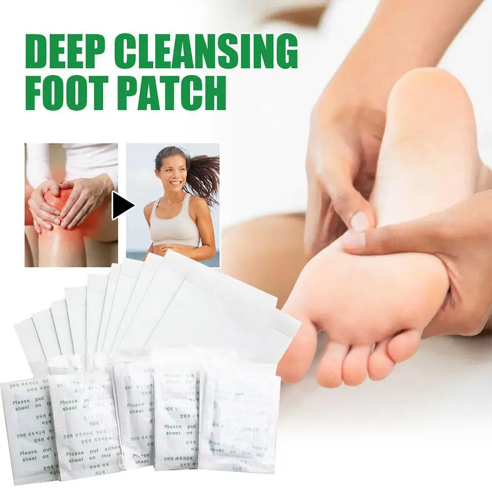 

10pcs Deep Cleansing Foot Patches, Bamboo Vinegar Ginger Powder Foot Pads, Moisturizing Adhesive Sheets For Foot Care