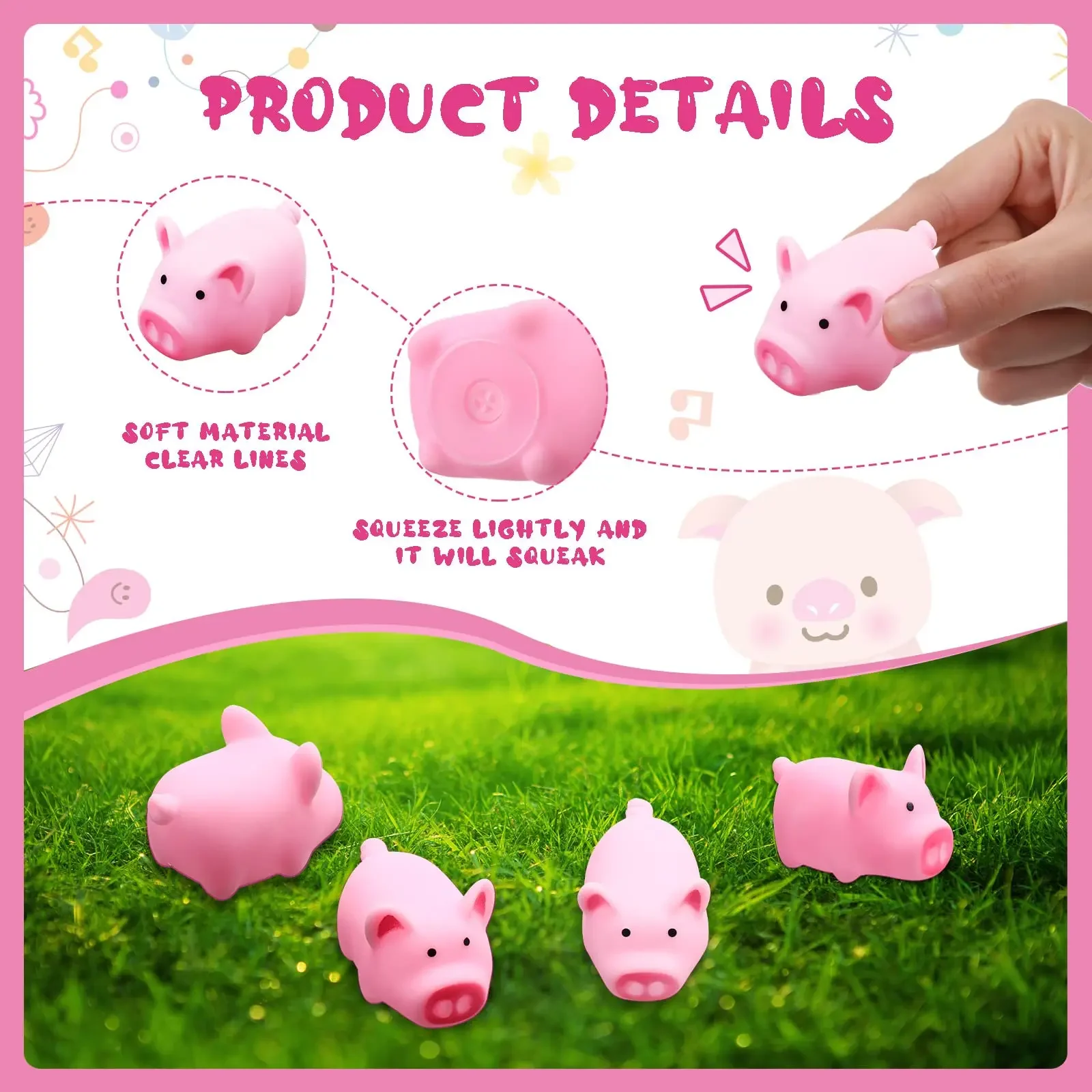 Mini cochons en caoutchouc pour la décoration de la baignoire, jouets en mousse, cadeaux de faveur de fête d\'anniversaire, 10 pièces