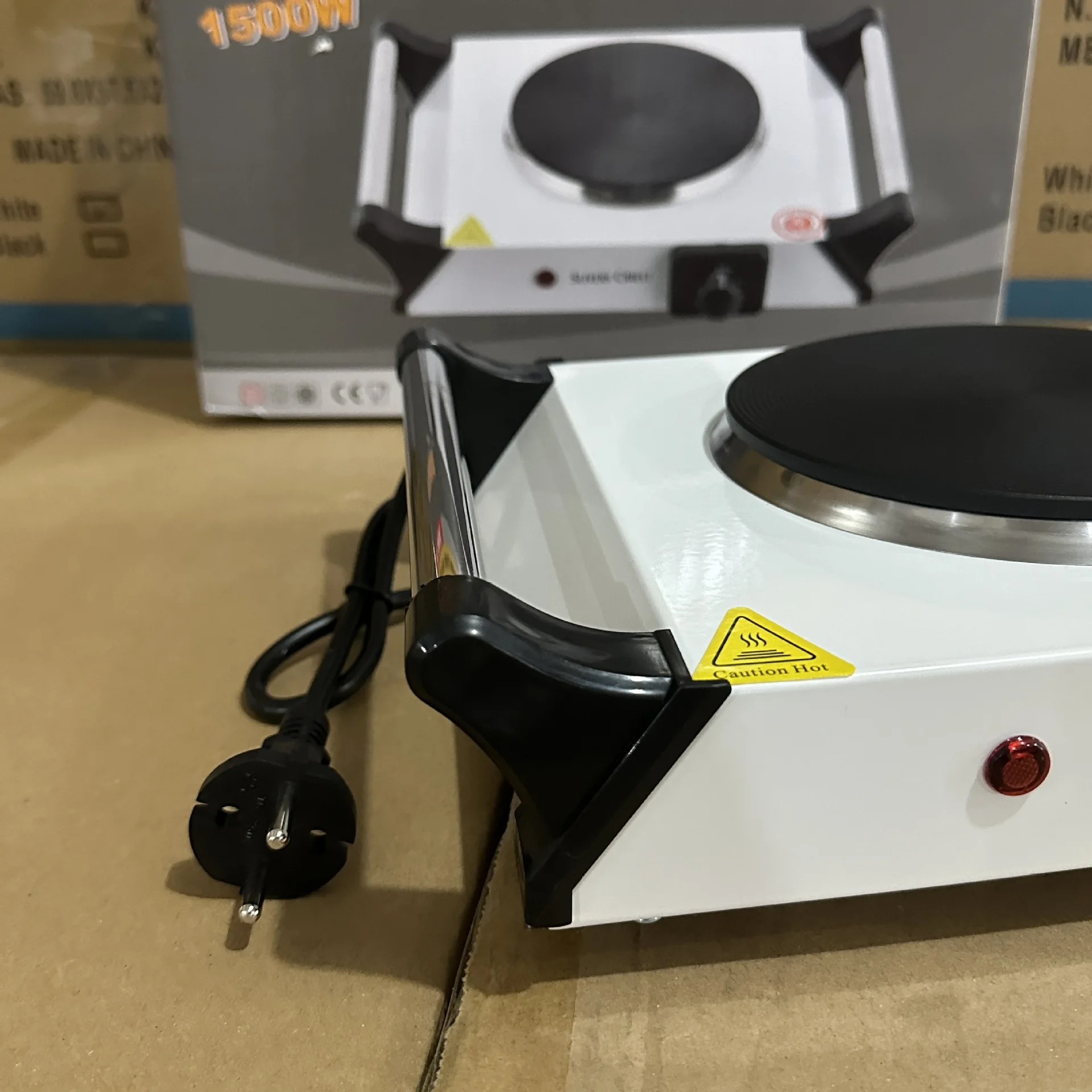 캠핑용 전기 밥솥, 1500W 1 핸들, 휴대용 버너 요리 효율 온도 조절 가능, 5 단 폐쇄