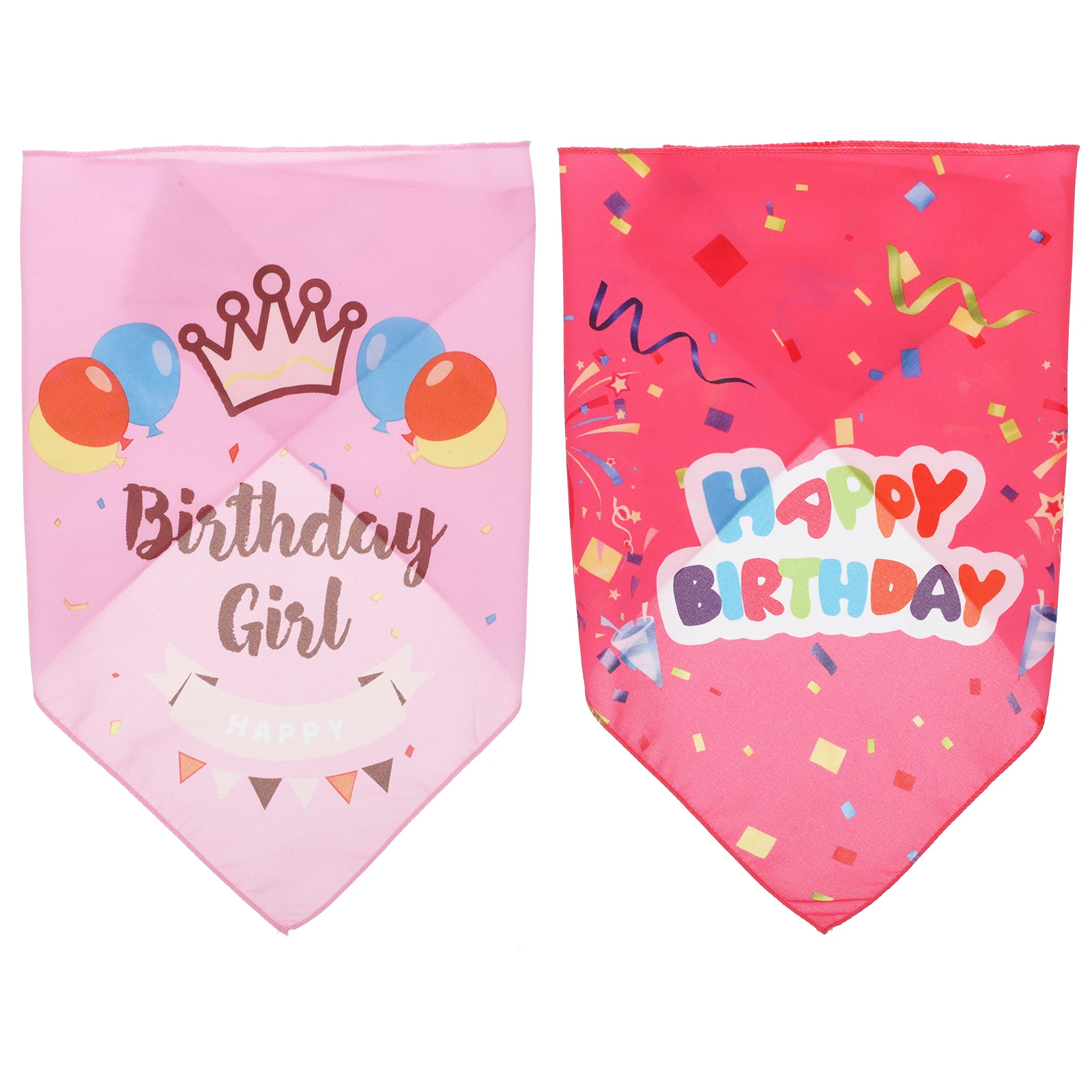 

2Pcs Pet Triangle Scarf Dog Bibs Soft Material Prevent Messy Eating Photo Shoot Birthday Party Pink Neck Decor Dog Saliva Towel