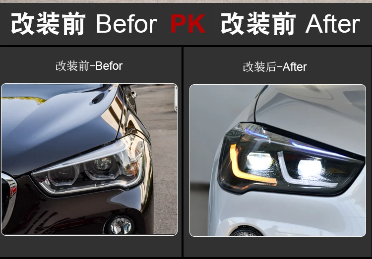 car bumper headlamp for BMW X1 headlight F48 F49 2016~2020y ALL IN LED DRL for BMW X1 daytime running light head light